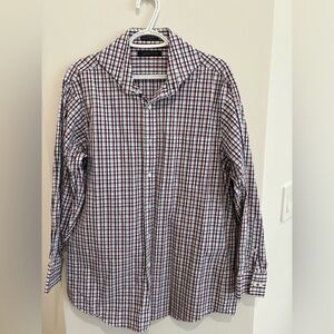 Men's Checkered Shirt - Red, Blue, and White, Tommy Hilfiger size L